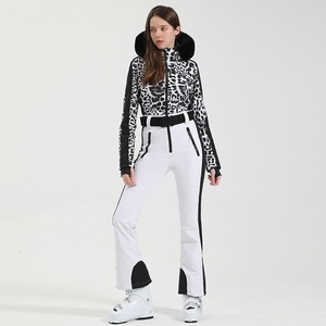 Nouvelle combinaison de ski pour <span class=keywords><strong>femme</strong></span> avec capuche et fermeture éclair, imperméable, coupe-vent, chaude, <span class=keywords><strong>pantalon</strong></span> de <span class=keywords><strong>neige</strong></span> professionnel, combinaison de ski une pièce - Product Image 4