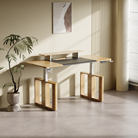 Bureau Ergonomique Intelligent en Acier Inoxydable pour Chambre à Coucher, Table Électrique Réglable en Hauteur avec Moteur, Design Moderne et Durable