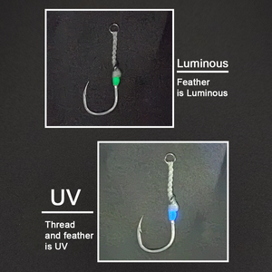 Hameçon de pêche XUHANG BG1, luminescent, UV, lourd, simple, en acier carbone, à barbelure, pour la pêche <span class=keywords><strong>au</strong></span> fond, brochet, poisson-chat, eau salée - Product Image 6