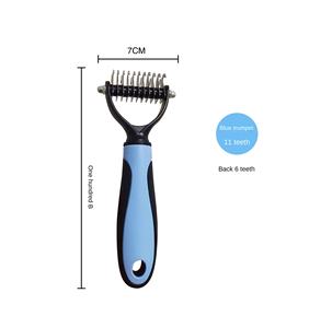 Fonte all'ingrosso di plastica eco-friendly transfrontaliera per cani pettine con nodo aperto spazzole per la depilazione forniture per animali domestici - Product Image 6