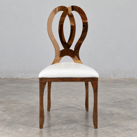 Chaise de banquet en cuir PU à double anneau en métal, dossier en forme de cœur, multicolore, pour mariage, événement, hôtel, vente en gros
