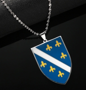 Alta calidad 3x5 Ft Bosnia y <span class=keywords><strong>Herzegovina</strong></span> 1992-1998 Bandera Cadena de eslabones de estilo moderno con piedra principal de diamante - Product Image 5
