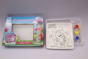 بيع بالجملة مخصص DIY عيد الفصح الأرنب السعيد السيراميك لوحة رسم لوحات مربعة ألعاب الكرتون الحيوانات لتزيين عيد الفصح - Product Image 5