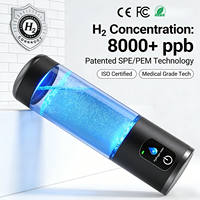 Bouteille d'eau hydrogénée OEM 8000ppb, technologie SPE/PEM, USB, portable, pour voiture, athlètes, maison, bureau, salle de sport, voyage