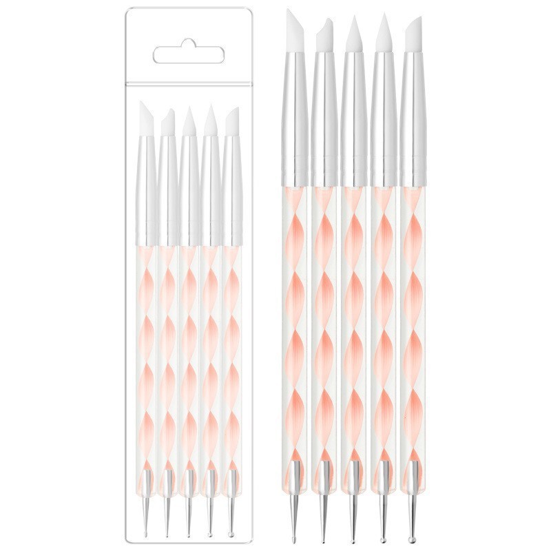 Dz-b02/bolígrafo de silicona de doble punta para puntos de silicona, color rosa