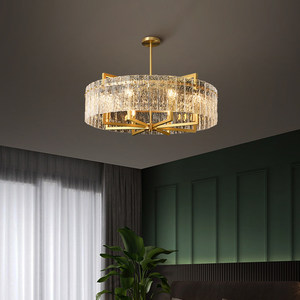 Luxury Round <b>Chandelier</b> Gold LED Ten Head <b>Lighting</b> For Living Room Bedroom Study High Brightness - Product Image 2
