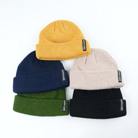Bonnet tricoté personnalisé pour homme, style streetwear, hiver, ski, mode, avec revers coloré et côtelé, 100% acrylique, décontracté