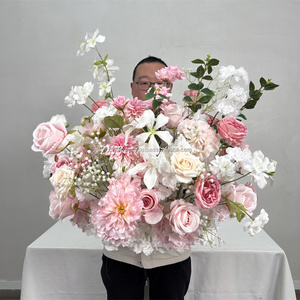 Venta al por Mayor de Ramilletes de Rosas Artificiales de Seda Realistas y Coloridas de 60 cm, Hechas a Mano, Ecológicas, para Decoración de Pasillos de Boda - Product Image 3