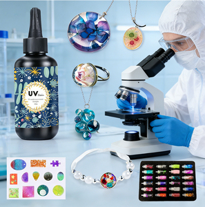 Kit de résine UV créative pour la fabrication de bijoux, modèles faits à la main et peints à la main, époxy transparent dur à durcissement rapide, moules en silicone pour pendentifs - Product Image 5
