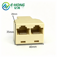 Splitter Jaringan RJ45 1 Input ke 2 Output, Adaptor Kabel Ethernet LAN 8P8C Splitter Jaringan