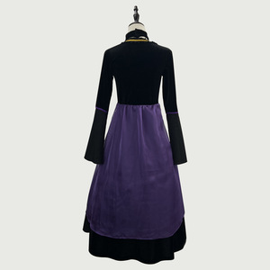 Purple Witch Costume Dress With Hat And Necklace For Halloween Cosplay Performance Adult Size - Product Image 4