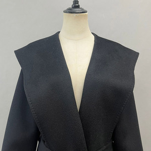Vente en gros Manteau de laine long col <span class=keywords><strong>marin</strong></span> de luxe Trenchs double face en laine cachemire pour <span class=keywords><strong>femme</strong></span> avec ceinture - Product Image 3