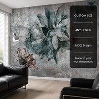 Papier peint mural floral vieilli personnalisé sur toile huilée pour la décoration du salon, de la chambre, du café, du hall d'hôtel, du studio et de la salle à manger
