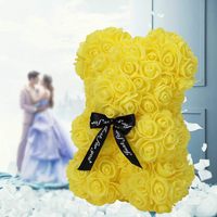 Boîte cadeau créative pour la Saint-Valentin avec ours en rose, fleurs en PE et ours en mousse romantique à câliner