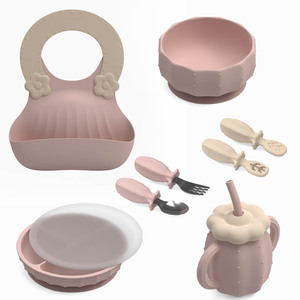Morbido Silicone bambino tovaglietta Snack stoviglie piastra aspirazione alimentazione cibo bambino Silicone tazza bavaglino ciotola con Set cucchiaio
