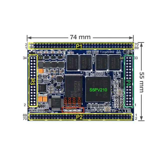 Smart210 / Tiny210V2 1GB Bảng Mạch Phát Triển Cortex-A8 S5PV210 Android4
