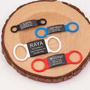 Etiquetas de Metal de silicona sin ruido para mascotas para grabar Collar de perro silencioso Acero inoxidable gatos personalizado deslizante en etiqueta de identificación de mascotas - Product Image 3