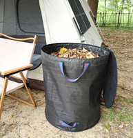 Sac à débris extérieur robuste FREEDOM, fond renforcé, 120L, fermeture éclair noire, PP haute résistance, pour travaux de paysagisme, rénovation forestière, élimination de la feuillage