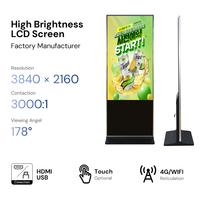 Pantalla Digital para Centros Comerciales, 43 Pulgadas, Android, de Pie, a Todo Color, Kiosco de Señalización Digital, SDK, Control Remoto, CMS, Animación