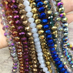 Grosir Kristal Transparan Warna-warni Kaca Rondelle Manik-manik Bersegi Aksesoris Perhiasan - Product Image 1