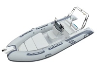 RIB480 Hypalon Yacht de sport en fibre de verre certifié CE Bateau de pêche à grande vitesse semi-rigide avec moteur hors-bord