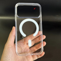 Coque de téléphone rigide transparente magnétique à grande ouverture pour personnalisation DIY, protection pour XR à 17 Pro