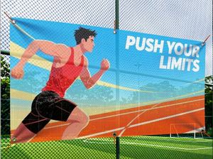 Premium Waterproof UV Resistant Windproof Fabric Mesh <b>Banner</b> for Sports Fields Stadiums Outdoor Events Advertising Promotion - Product Image 2