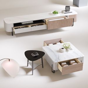<span class=keywords><strong>Mesa</strong></span> de centro cuadrada y mueble <span class=keywords><strong>para</strong></span> <span class=keywords><strong>TV</strong></span> de estilo italiano moderno, de lujo ligero y color crema, <span class=keywords><strong>para</strong></span> sala de estar, muebles de almacenamiento <span class=keywords><strong>para</strong></span> el hogar - Product Image 3