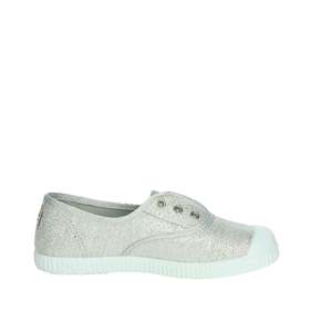 Cienta Girls Slip On Sneakers Zapatos planos con purpurina plateada para niños - Product Image 4