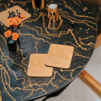 Ensemble de caboteur de café carré moderne en bois de hêtre utilisé pour la maison salon bureau anti-brûlure