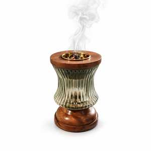 <b>Wooden</b> & Glass Incense Burner for <b>Temple</b> Decoration Meditation Yoga Studio and Premium Spiritual Home Accessories - Product Image 3