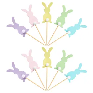 5 Stück Geburtstag Cupcake Dekoration Food Picks Dekor Cute Bunny Rabbit Easter Cake Topper