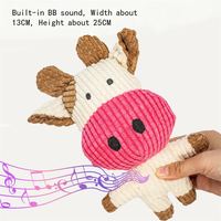 Jouet en peluche couineur pour animaux de compagnie en velours côtelé, motifs cochon, éléphant, koala, avec logo personnalisé, marque privée, jouet à mâcher durable pour chiots, vente en gros d'usine