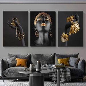 Tableau Ethnique Femme Africaine - Impression Sur Toile Encadrée, Décoration Murale Rouge - Fabriqué UK