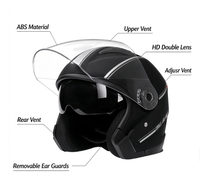 Nouveaux casques de moto demi-face ABS tendance pour adultes, casques modulaires de moto, casques de sécurité, protection de la tête