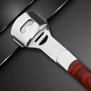 Suberiv Stainless Steel Foot Scraper Set With Wood Handle Portable Dead Skin Remover Foot Care <b>Tool</b> - Product Image 2