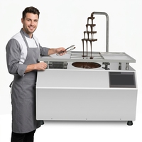 Machine à chocolat en acier inoxydable avec écran tactile, distributeur-interrupteur, pour usage industriel, à brancher, pour la fonte et le tempérage du chocolat