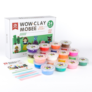 Bộ đất sét nhẹ Mobee PN-D005 24 màu, khô tự nhiên, dành cho trẻ em, trong hộp giấy, dùng để làm đồ thủ công tự làm - Product Image 1