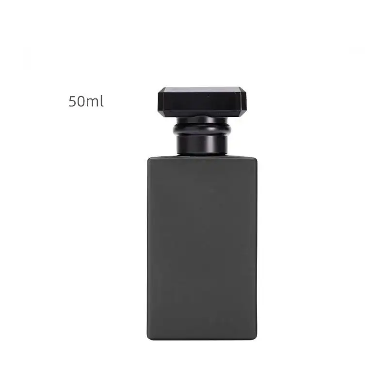 MUB Vacío Grueso Mate Negro Rectángulo 30ml 50ml 100mL Crimp Perfume Botellas de vidrio Cuadrado Parfum Botella