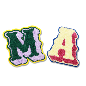 Custom Overlock Edge Flower Chenille Embroidered Patches Logo Pattern Patch Embroidery Broder Iron On Chenille Patches - Product Image 4