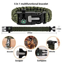 Kit de survie professionnel SOS 15-en-1 pour la nature sauvage, ensemble d'outils multifonctionnels pour le camping, la randonnée, l'autodéfense et les premiers secours