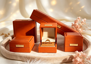 Whole Set High-End Retro <b>Brown</b> Faux Leather <b>Gift</b> <b>Boxes</b> with Magnetic Closure Rectangular Metal Nameplate Lid Four-Color Printed - Product Image 4