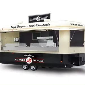مقطورة مطبخ متحركة أوروبية مخصصة شاحنة طعام ساخن مقطورة تقديم الطعام من المصنع