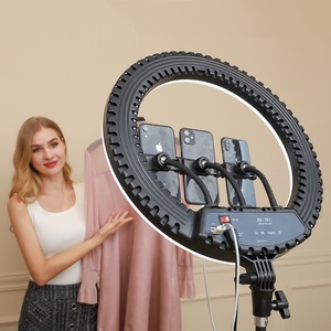 Aro <span class=keywords><strong>de</strong></span> Luz para Barbería con Trípode <span class=keywords><strong>de</strong></span> 18 Pulgadas, Lámpara <span class=keywords><strong>de</strong></span> Relleno LED para Maquillaje, Belleza, Selfies y Salón - Product Image 1