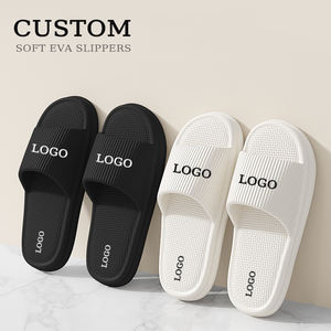 Summer Hotel Spa Custom Brand Logo Noir Blanc Grande Taille Unisexe Douche Antidérapante Slide Pantoufles Personnalisées pour Femmes Hommes Fabricant - Product Image 1