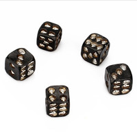 Dés à six faces à coins arrondis motif crâne noir, nouveaux jouets décontractés originaux et créatifs pour festivals, fêtes, carnavals, bars et accessoires de vin