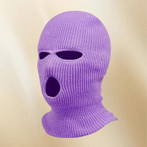 JX özel tasarım nakış logosu Balaclava motosiklet 3 delik tam yüz örgü kayak Mak bere Balaclava şapka kayak maskesi - Product Image 3