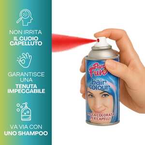Spray colorant temporaire pour cheveux Party Fun 100ml Vert Blanc Rouge pour fêtes - Product Image 4