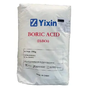Ácido bórico de marca chinesa de pureza cristalina branca 99,6%, malha 40-80 CAS 10043-35-3 ácido bórico para fábrica de vidro