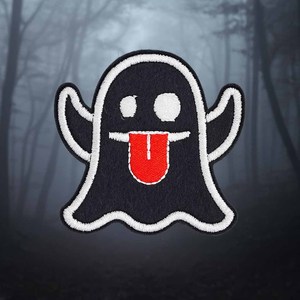 Chenille Patch Halloween Black Ghost Broderie pour les projets de vêtements - Product Image 2